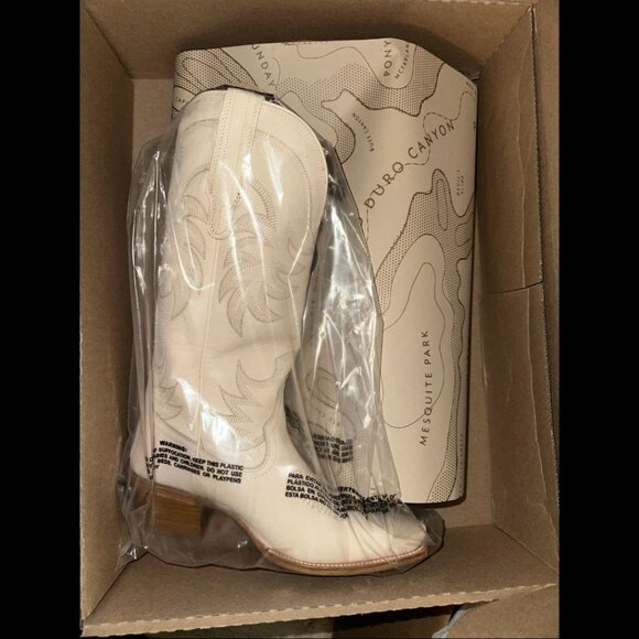 New Tecovas The Annie TALL Cowgirl Boots Women’s size 8.5 B in BONE MULTI SIZE - Picture 2 of 3